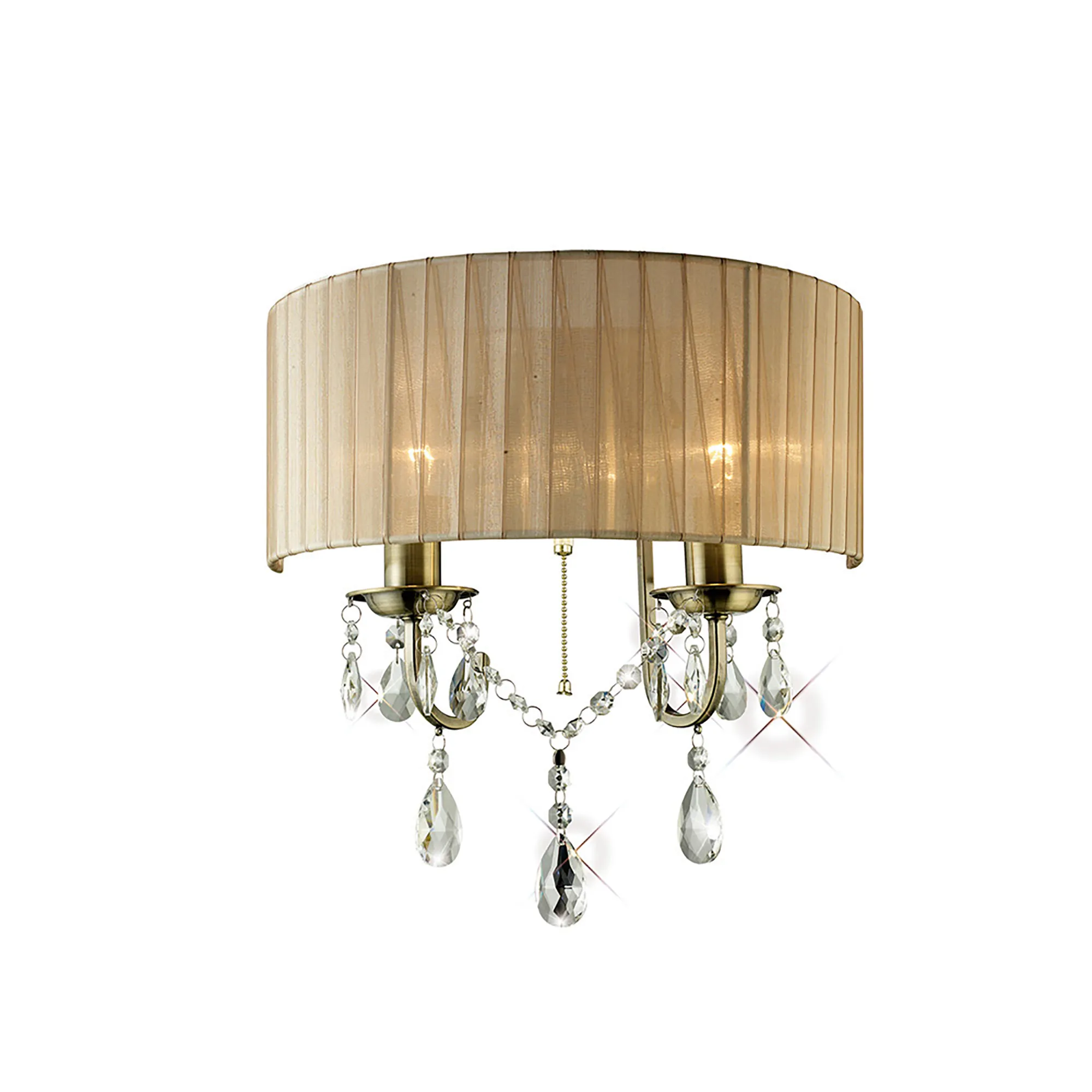 IL30064/SB  Olivia Crystal Switched Wall Lamp 2 Light